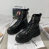 Martens, Tide, зимние универсальные весенние демисезонные сапоги на платформе в английском стиле, в британском стиле, популярно в интернете, тренд сезона