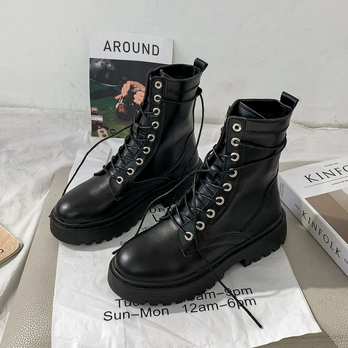 Martens, Tide, зимние универсальные туфли на платформе в английском стиле, демисезонные сапоги, в британском стиле, популярно в интернете, 2022, тренд сезона