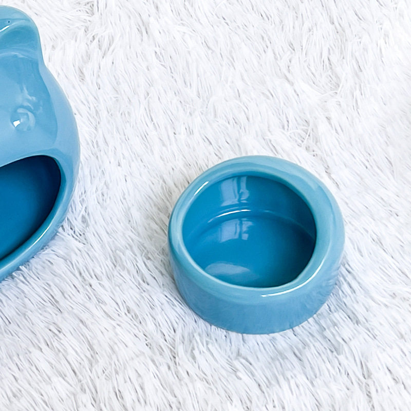 【盆底加深】简约风小宠生活食盆陶瓷饮水盆仓鼠饭碗防飞溅食盒,淘宝优惠券,粉丝福利购,淘宝优惠卷