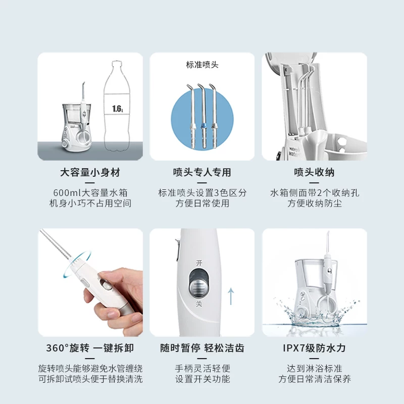 [618 на складе] Зубной очиститель Waterpik для домашних условий, очиститель зубов-щетка, ирригатор для чистки зубов GT3