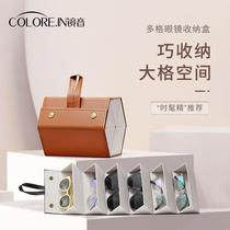 Glasses accommodating box Womens folding portable advanced senses Dogge sunglasses case Press Sunglasses Bag glasses Box men