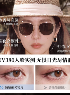 老钱风墨镜女高级感金属框偏光