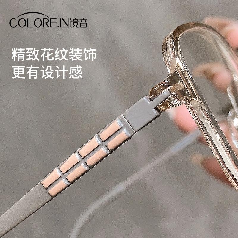 茶色眼镜女款大框显脸小近视可配度数防蓝光素颜神器超轻纯钛镜架