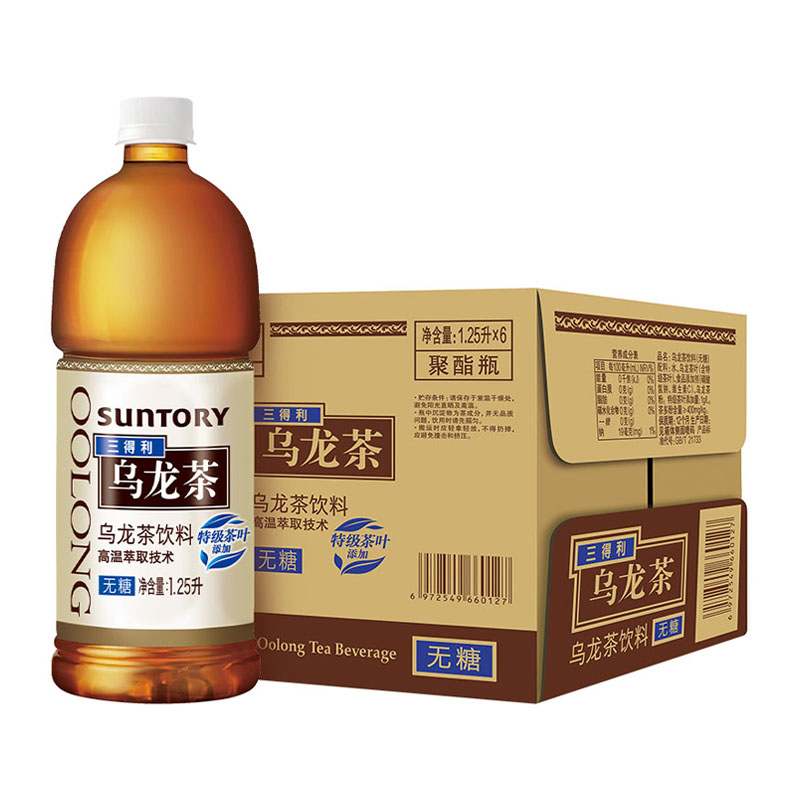 SUNTORY/三得利乌龙茶1.25L*6瓶 无糖大瓶茶饮料家庭装整箱