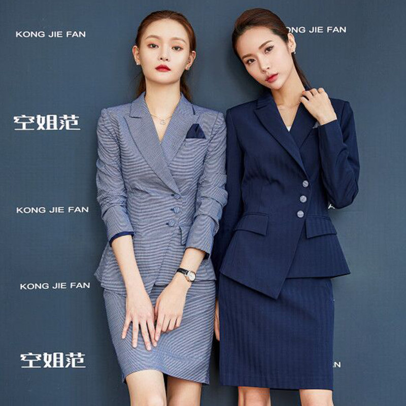 高端职业西装套装气质女神范工作服 空姐范职业女裤套装