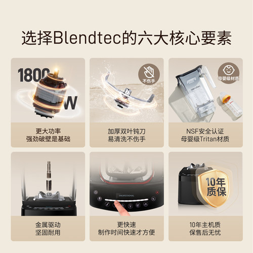 美国柏兰德/Blendtec原装进口全自动柔音破壁机多功能料理机800 - 图0