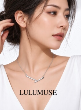 LULUMUSES925纯银几何项链女日韩简约小众高级感日常百掿锁骨链