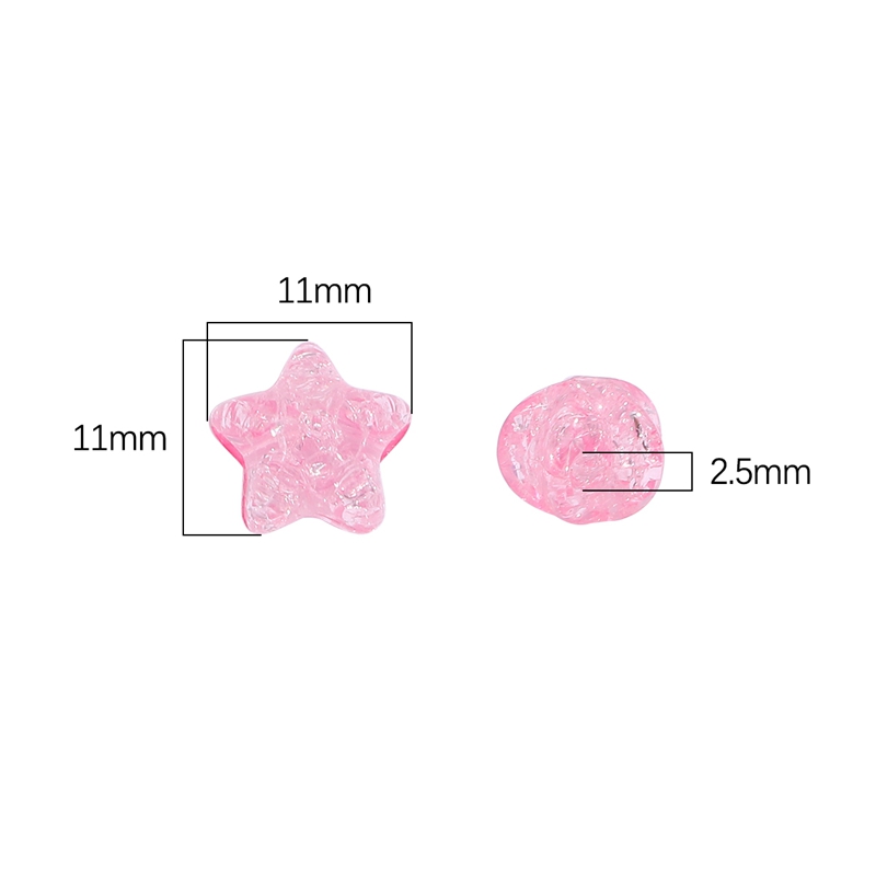 彩色亚克力五角星爆花珠裂纹珠散珠DIY手工饰品手链配件项链材料-图2
