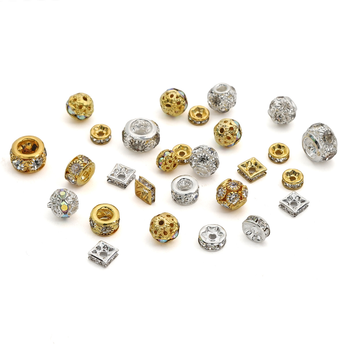 钻圈花球手链隔片隔珠吊坠饰品装饰 DIY手工串珠配件手链项链材料,淘宝优惠券,粉丝福利购,淘宝优惠卷