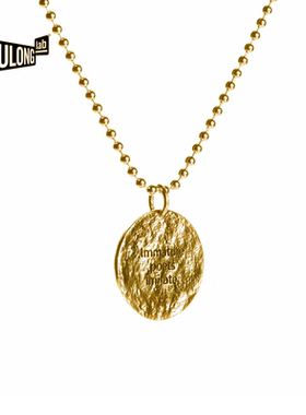 黄玉龙月球月亮镀金项链