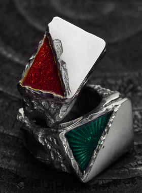 UNMASK银饰非遗七宝小众戒指