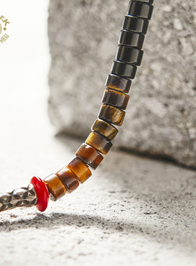 Arthur.k天然黑石925手工手链