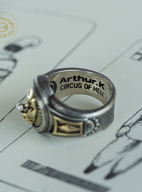 Arthur.K银复古恶魔头骨戒指