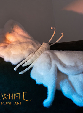 客厅创意摆件awhite毛绒蝴蝶