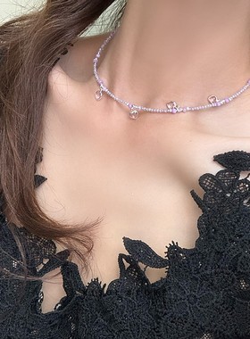 KISOL超仙韩系紫色串珠叠戴颈链~