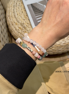 KISOL国风甜美手作天然石手链女~