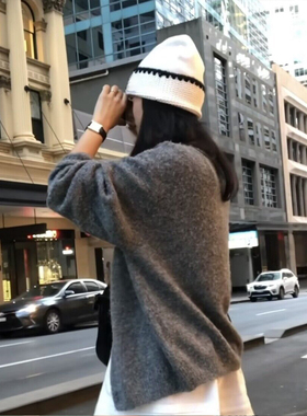 fever同款白色毛线帽ins风针织帽