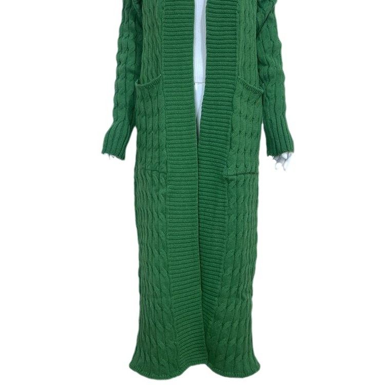 亚马逊跨境春秋冬新品欧美大码女装长袖宽松长款开衫针织毛衣外套,淘宝优惠券,粉丝福利购,淘宝优惠卷