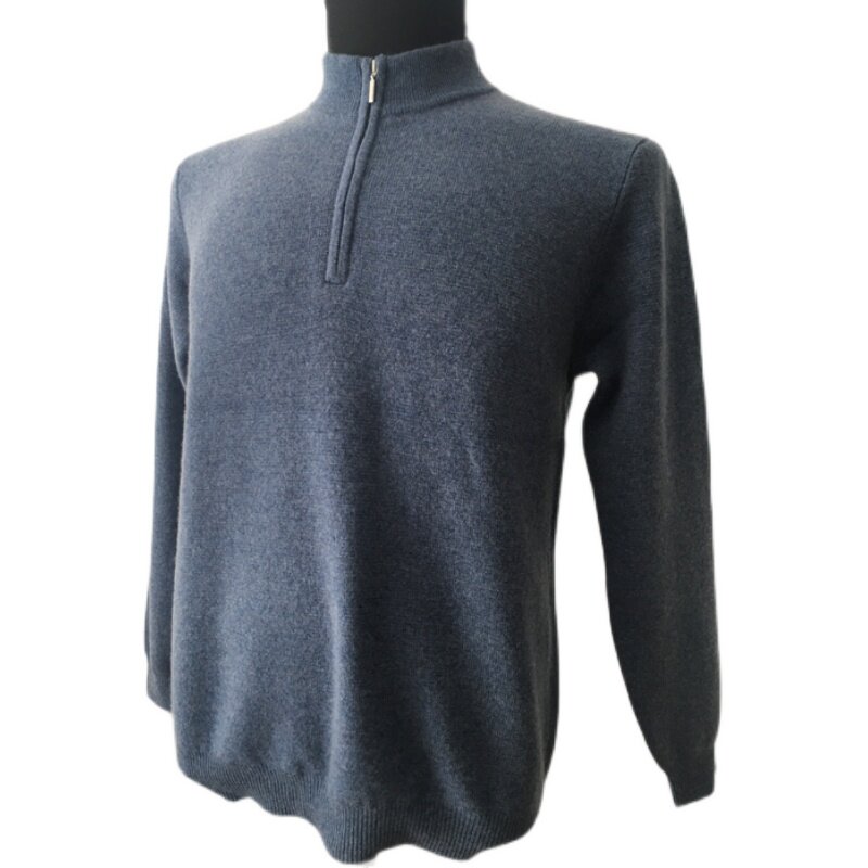 男拉链半高领交织加厚套头毛衣100%cashmere纯羊绒衫湿冷寒冬保暖,淘宝优惠券,粉丝福利购,淘宝优惠卷