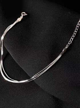 S925纯银三层蛇骨链轻奢女手链
