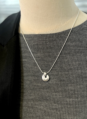 纯银女几何水滴长款毛衣链简约潮