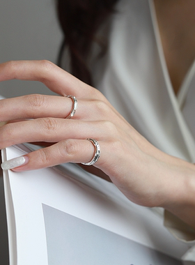 925银戒指女尾戒文艺简约指环