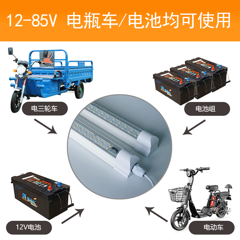 12V-85V通用一体防水超高亮LED地摊夜市照明灯条三轮车用生鲜灯带,淘宝优惠券,粉丝福利购,淘宝优惠卷
