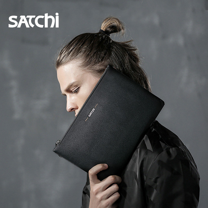 沙驰信封包男士手拿包牛皮潮真皮包 沙驰驰翔男士包袋