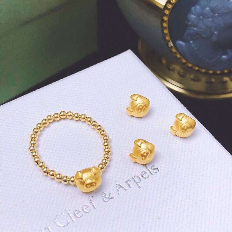金转运珠戒指本命抖音同款 18K 硬金黄金生肖 3D 足金 999 小金猪戒指 金转运珠戒指本命抖音同款 18K 硬金黄金生肖 3D 足金 999 小金猪戒指
