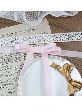 可爱淡粉色毛球蕾丝叠戴锁骨链项链项圈choker甜美Lolita日系少女