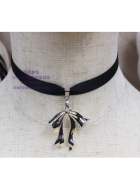 锁骨链项链简约银色蝴蝶结少女miu系chocker短款小众Y2K吊坠辣妹