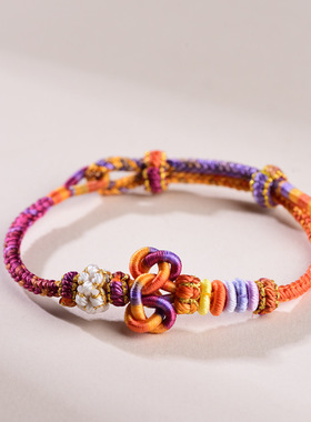 纯手工编织文昌结上岸桃花手绳