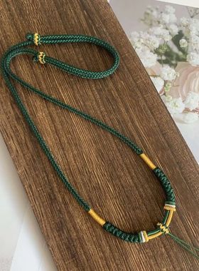 手工编绳高货手工绳吊坠挂绳编织八股编项链绳子翡翠金刚结挂绳