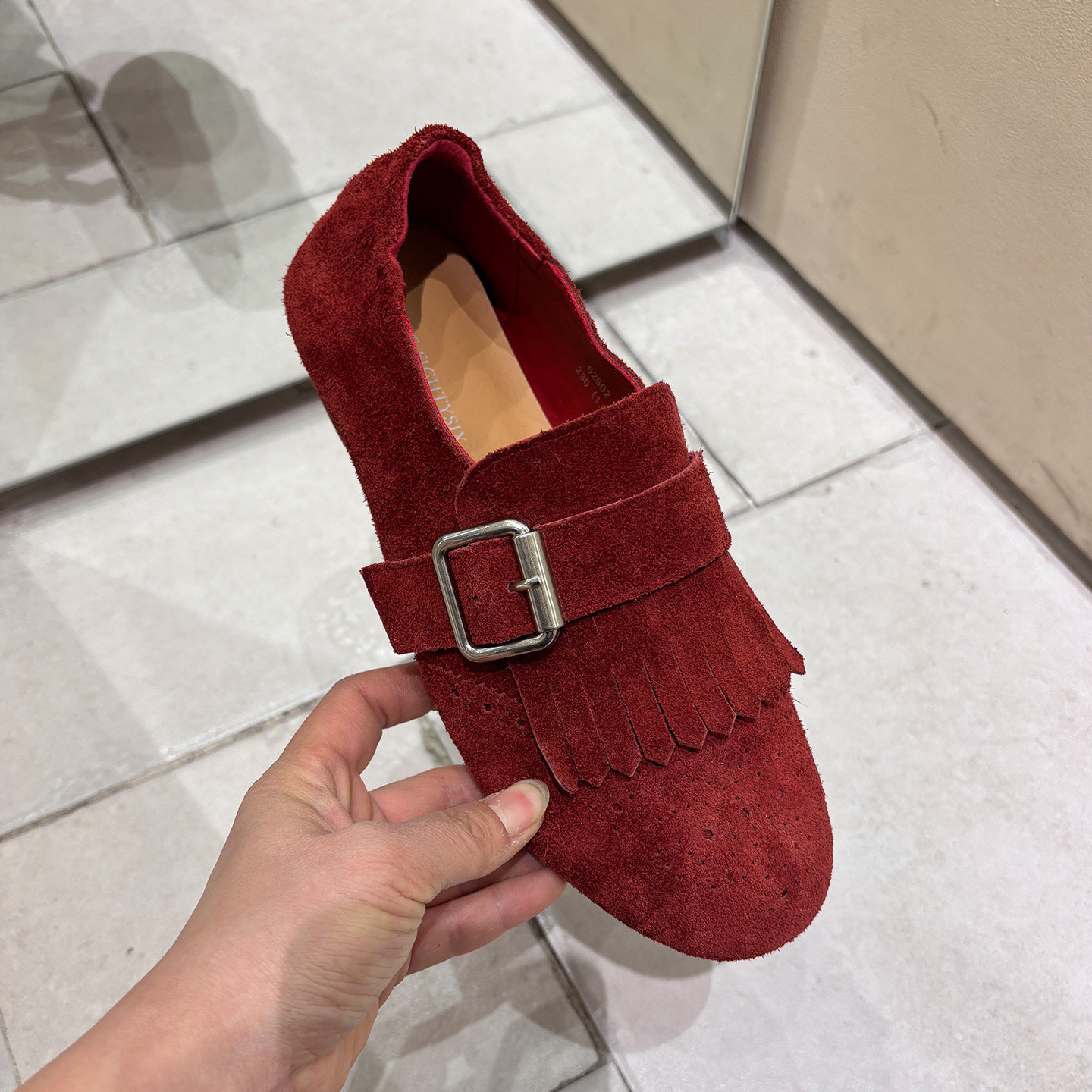 头层牛皮红色软底流苏一脚蹬乐福鞋女2026新款平底真皮小皮鞋单鞋,淘宝优惠券,粉丝福利购,淘宝优惠卷