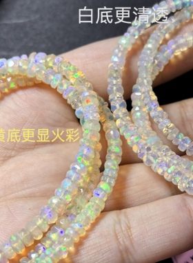 gewu天然非洲欧泊盘珠切面手链女款单圈时尚百搭饰品生日礼物