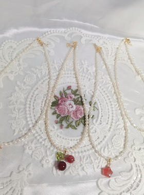 《好看不贵的珍珠项链》天然淡水珍珠项链14k包金配件南红星星