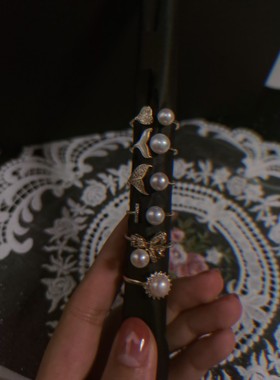 【格物】淡水ak珍珠戒指人鱼姬简约镀14k金戒指