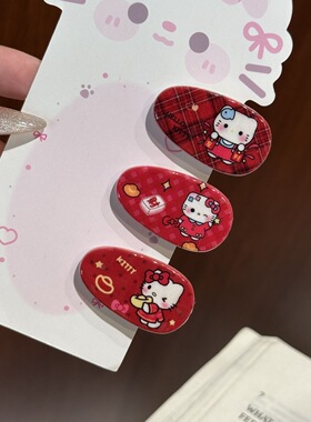 酒红KT发夹水滴可爱卡通ins少女刘海侧边发卡椭圆发饰发夹百搭风