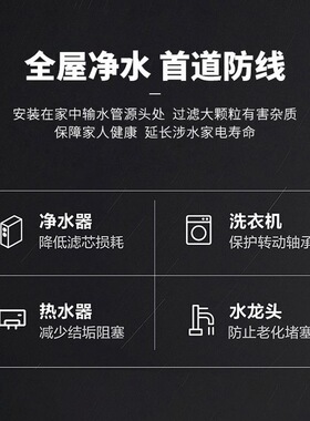 汉斯希尔前置过滤器家用全屋自来水全自动反冲洗净水机器