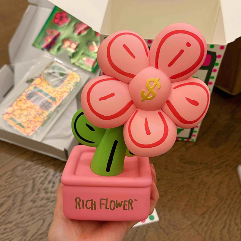 有钱花手办招桃花摆件网红RICH FLOWER成品永生花装饰生日女礼物-图0