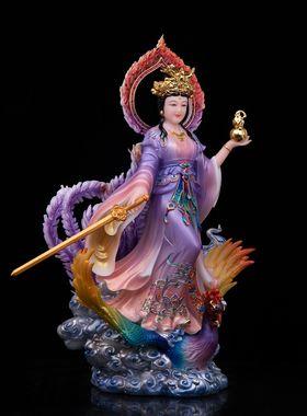 九天玄女神像九天圣母娘娘无极元君汉白玉家用供奉中式祝福摆件