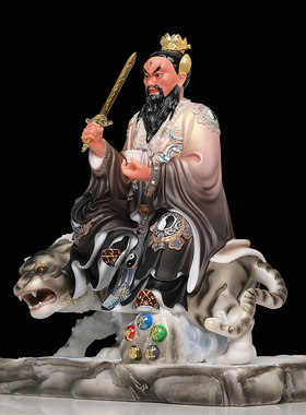 汉白玉中式张天师神像