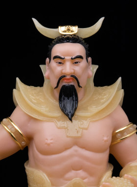 神农大帝神像汉白玉摆件