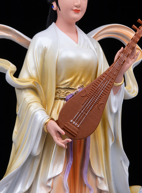 中式树脂七仙姑桃花供奉摆件