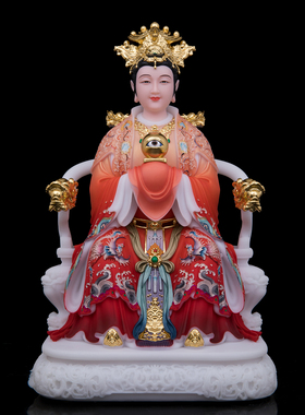 三霄娘娘神像工艺摆件汉白玉