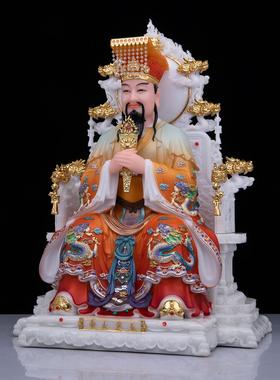 家用玉帝王母神像摆件汉白玉