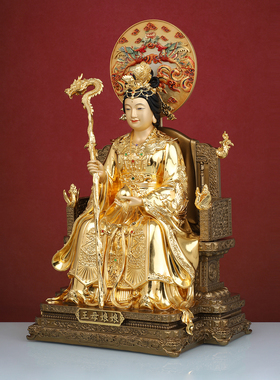 纯铜玉帝王母佛像玉皇大帝王母娘娘神像供奉家用客厅摆件瑶池金母