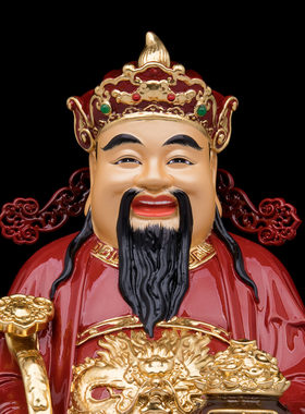 纯铜财神爷佛像招财摆件