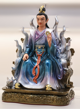 中式树脂九尾娘娘狐神供奉摆件