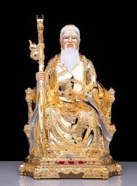 黄铜药王爷神像客厅供奉摆件